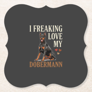 Dobermann Love Dog Lover Paper Coaster