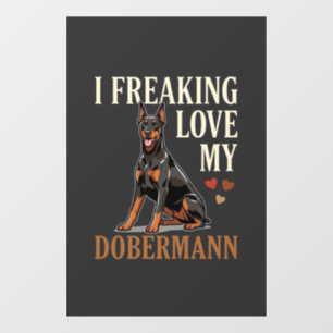 Dobermann Love Dog Lover Window Cling