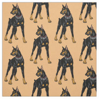 Dobermann or Doberman Pinscher dog Fabric