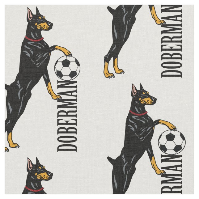 Dobermann or Doberman Pinscher dog Fabric (Close Up)