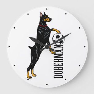  Dobermann or Doberman Pinscher dog Large Clock