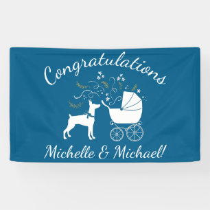 Dobermann Pinscher Baby Shower Puppy Dog Dobie  Banner