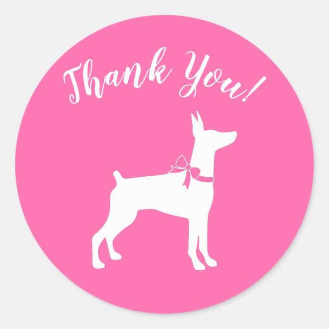 Dobermann Pinscher Dog Baby Shower Puppy Dobie  Classic Round Sticker (Front)