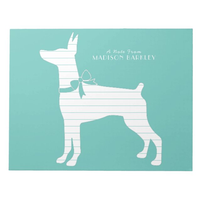 Dobermann Pinscher Dog Puppy Dobie Notepad (Front)