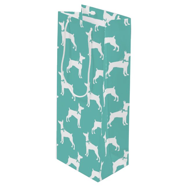 Dobermann Pinscher Dog Puppy Dobie Wine Gift Bag (Front Angled)