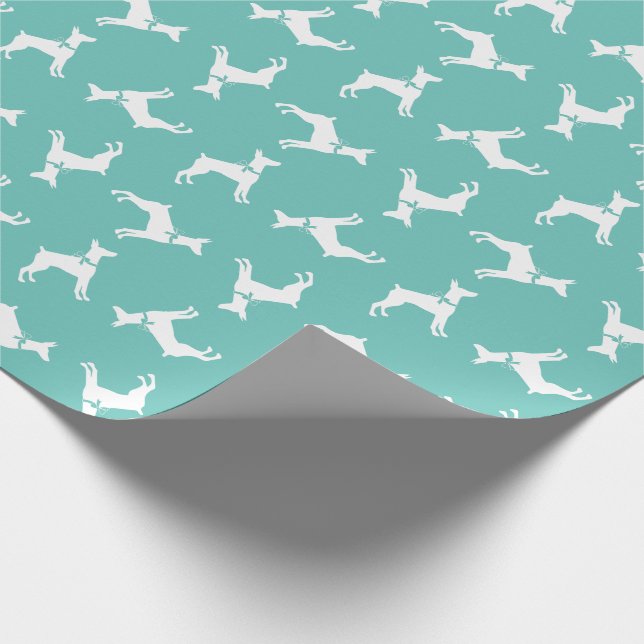 Dobermann Pinscher Dog Puppy Dobie Wrapping Paper (Corner)