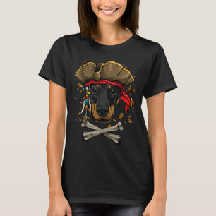 Dobermann Pirate Dog Halloween Jolly Roger T-Shirt