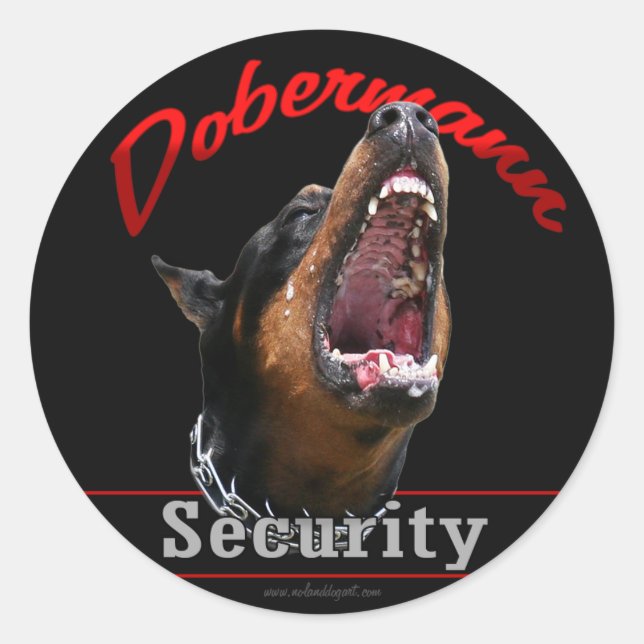 Dobermann Security Classic Round Sticker (Front)