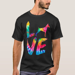 Dobermann Tie Dye Love Dog Mum Dad T-Shirt