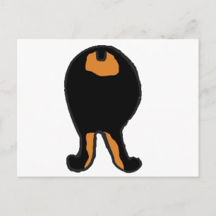dobie 2 sided dog butt cartoon black and rust postcard