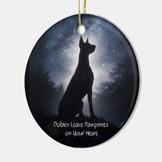 Dobie or Doberman Pinscher Christmas Holiday Ceramic Tree Decoration