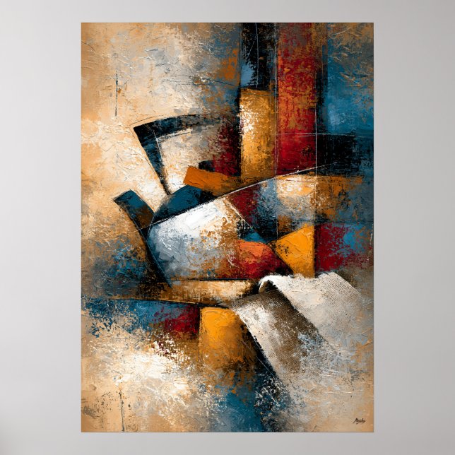Dobin Tea Ritual Japanese Abstract Teapot Wall Art (Front)