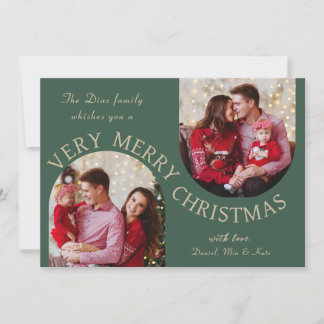 Doble Arch green Very Merry Christmas Photo Card