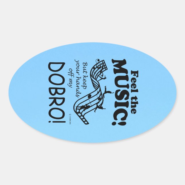 Dobro Feel The Music Oval Sticker (Front)