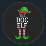 Doc Elf Matching Family Group Christmas Party Paja Classic Round Sticker<br><div class="desc">Doc Elf Matching Family Group Christmas Party Pajama</div>