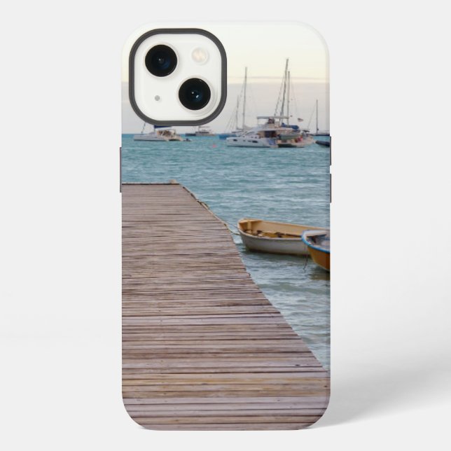 Dock and lobster pots iPhone case (Back)
