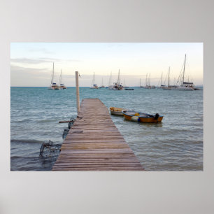 Dock and lobster pots poster