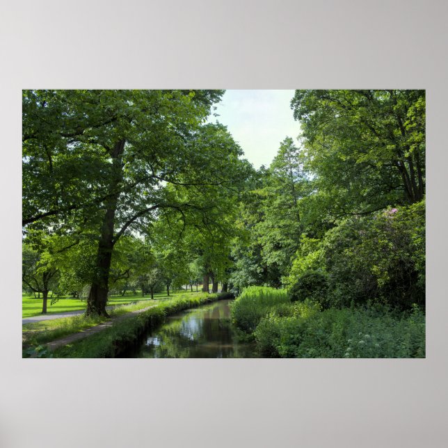 Dock Feeder Canal, Bute Park, Cardiff, Wales. Poster (Front)
