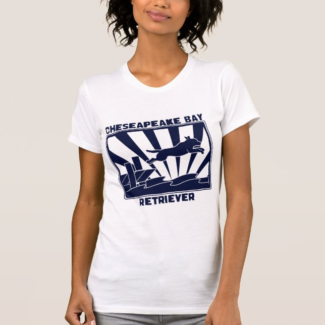 Dock Jumping Chesapeake Bay Retriever T-Shirt (Front)