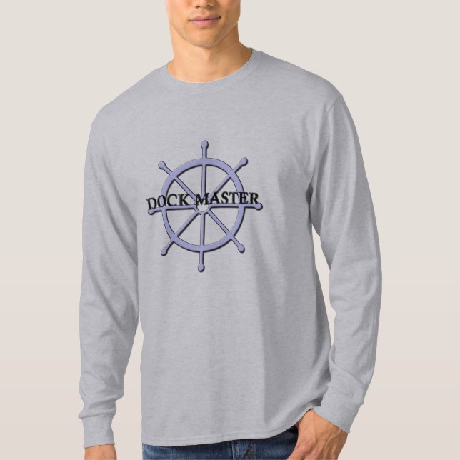 Dock Master Ship Wheel Mens LS T-shirt (Front)