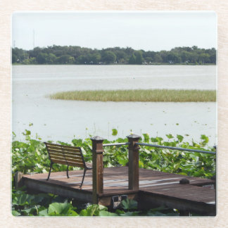 Dock on Lake Hollingsworth  Glass Coaster