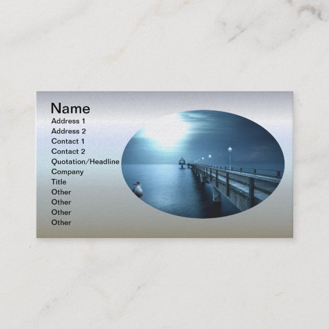 Dock on the Bay Evening Business Card (Front)
