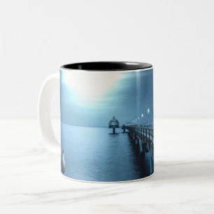 Dock on the Bay Evening Two-Tone Coffee Mug