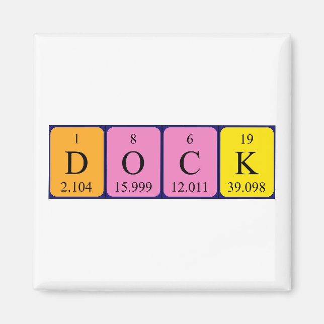 Dock periodic table name magnet (Front)