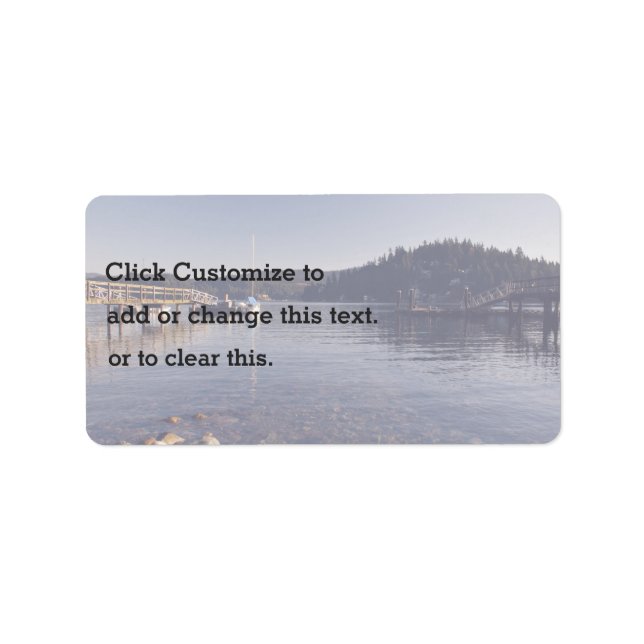 Dock Themed, A Picture Of A Shallow Lake With Wood Label (Front)