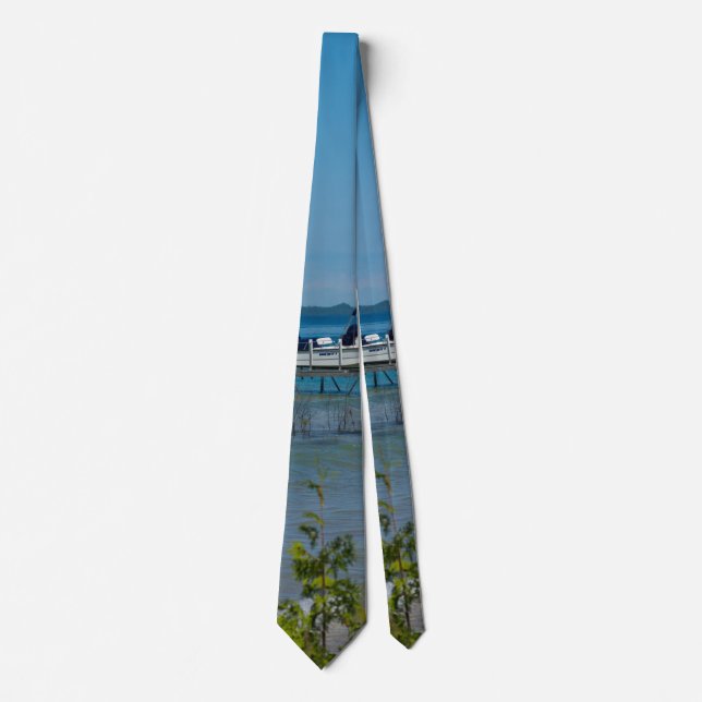 Docked At Mackinac Neck Tie (Front)