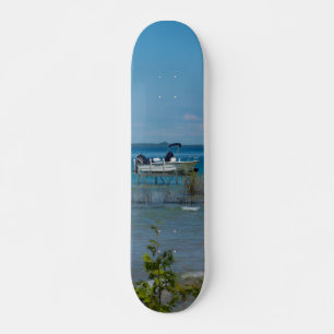 Docked At Mackinac Skateboard