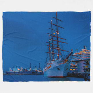 DOCKED at NIGHT Fleece Blanket