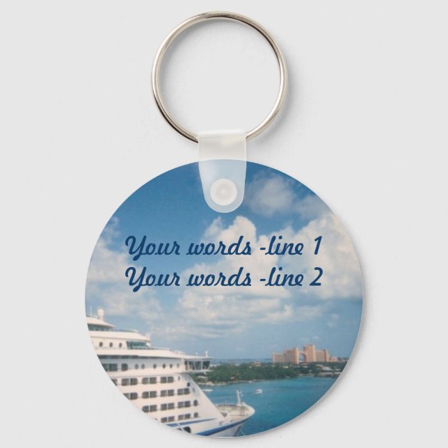 Docked in Nassau Custom Key Ring (Front)