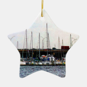 Docked Norfolk VA Ceramic Tree Decoration