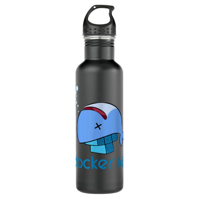 Docker container linux devops programming coding 710 ml water bottle (Front)
