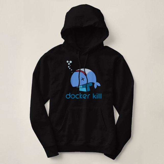 Docker container linux devops programming coding hoodie (Design Front)