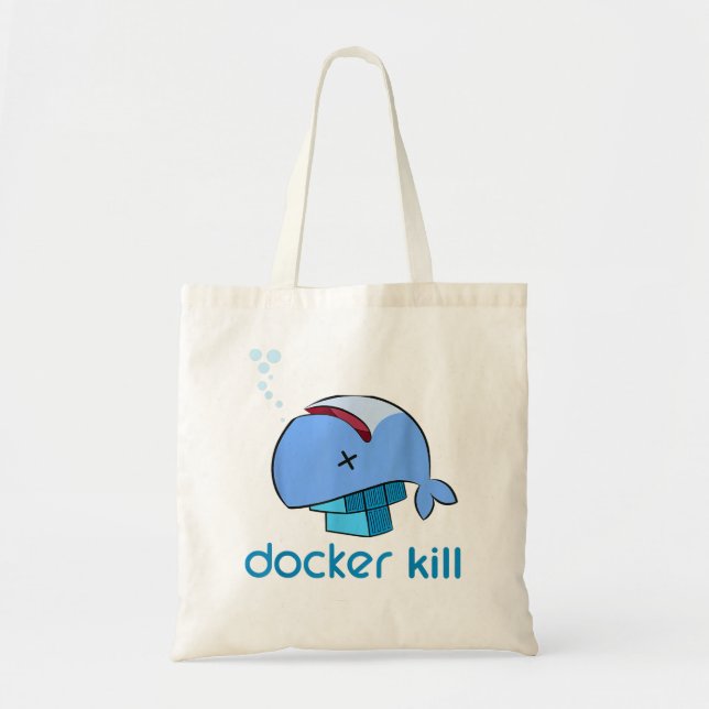 Docker container linux devops programming coding tote bag (Front)