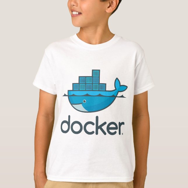 Docker logo container linux devops programming cod T-Shirt (Front)