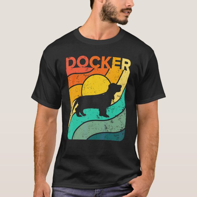 Docker Vintage Sunset Mum Dad T-Shirt (Front)