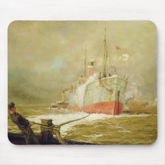 Docking a Cargo Ship Mouse Mat (Front)