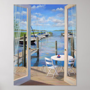 Dockside at the Marina Poster