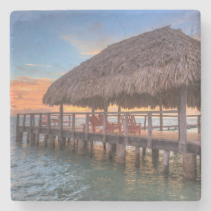 Dockside Sunrise Stone Coaster