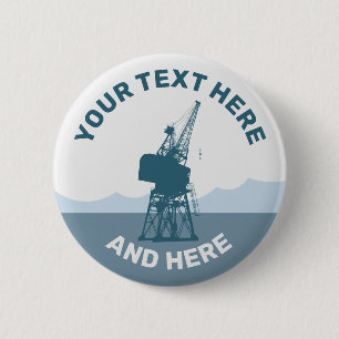 Dockyard Crane 6 Cm Round Badge