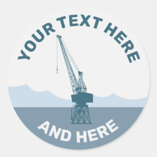 Dockyard Crane Classic Round Sticker
