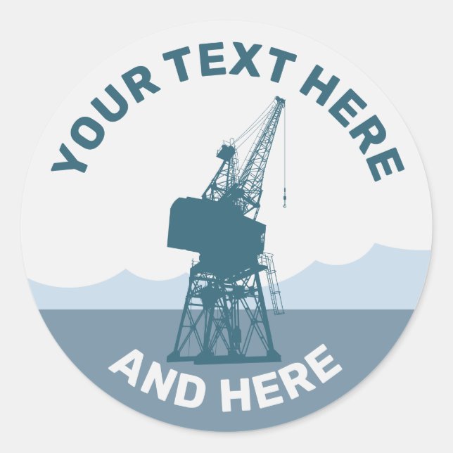 Dockyard Crane Classic Round Sticker (Front)
