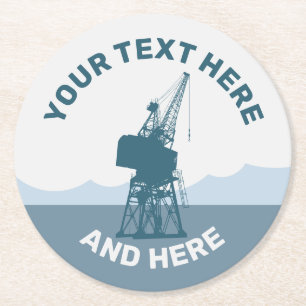 Dockyard Crane Round Paper Coaster