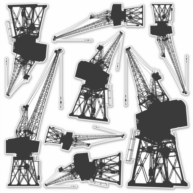 Dockyard Cranes Sticker Set (Front)