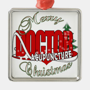 DOCTOR ACUPUNCTURE MERRY CHRISTMAS METAL TREE DECORATION
