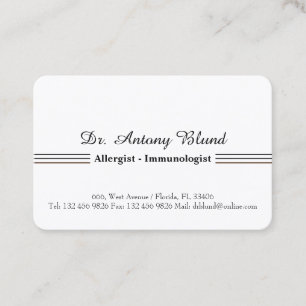 Doctor Allergist Inmunologist Business Card