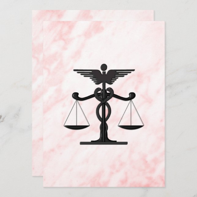 Doctor and Lawyer Pink Wedding Invitation (Front/Back)